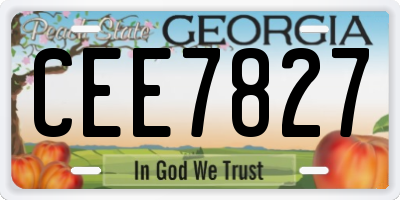 GA license plate CEE7827