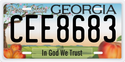GA license plate CEE8683