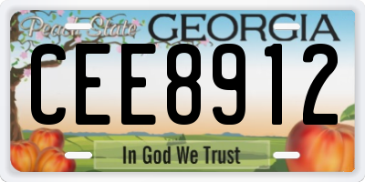 GA license plate CEE8912