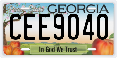 GA license plate CEE9040