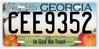 GA license plate CEE9352