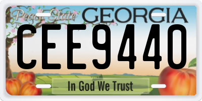 GA license plate CEE9440