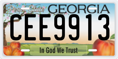 GA license plate CEE9913