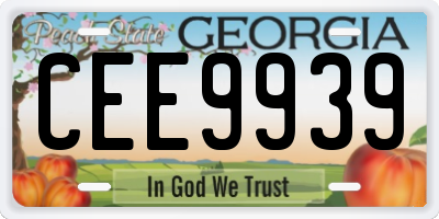 GA license plate CEE9939