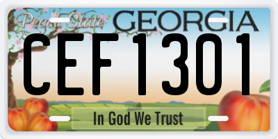 GA license plate CEF1301