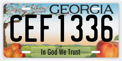 GA license plate CEF1336