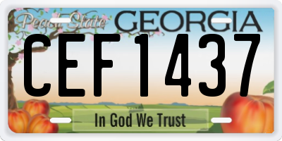 GA license plate CEF1437