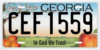 GA license plate CEF1559