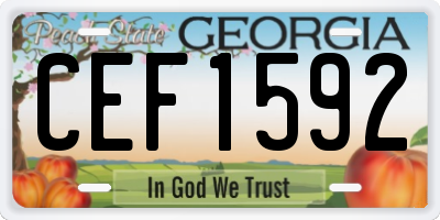 GA license plate CEF1592