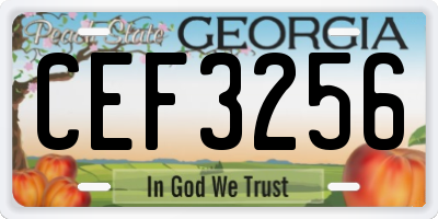 GA license plate CEF3256