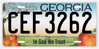 GA license plate CEF3262
