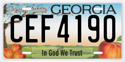 GA license plate CEF4190
