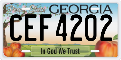 GA license plate CEF4202