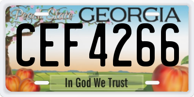 GA license plate CEF4266