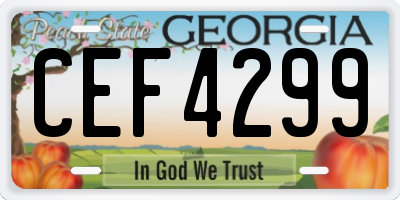 GA license plate CEF4299