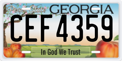 GA license plate CEF4359