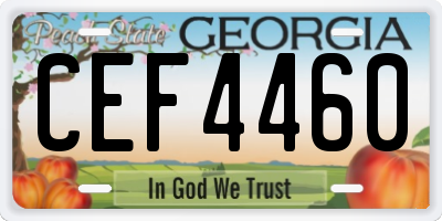 GA license plate CEF4460