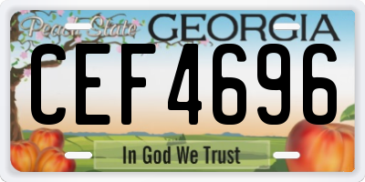 GA license plate CEF4696