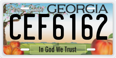 GA license plate CEF6162