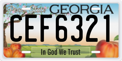 GA license plate CEF6321