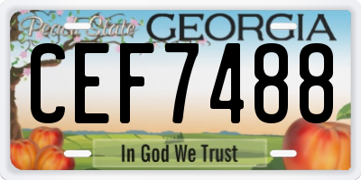 GA license plate CEF7488