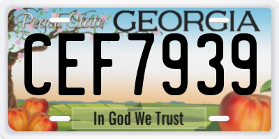 GA license plate CEF7939