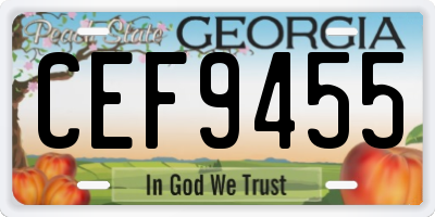 GA license plate CEF9455