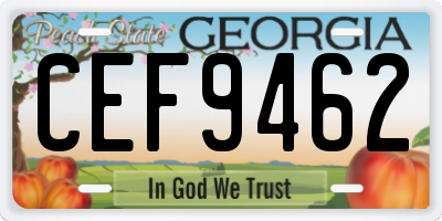 GA license plate CEF9462