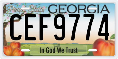 GA license plate CEF9774