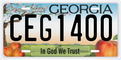 GA license plate CEG1400