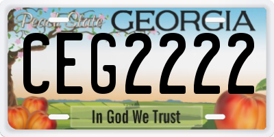 GA license plate CEG2222