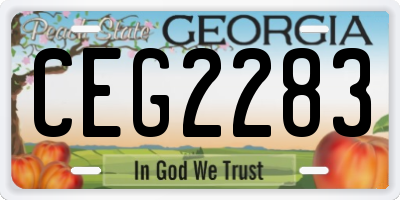 GA license plate CEG2283