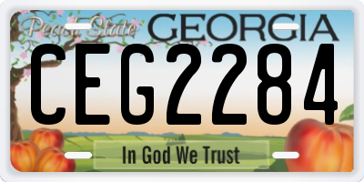 GA license plate CEG2284