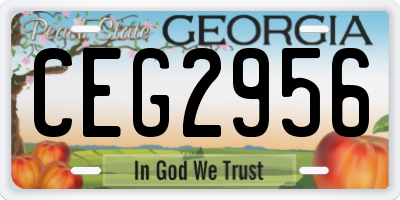 GA license plate CEG2956