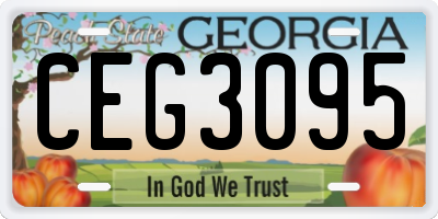 GA license plate CEG3095