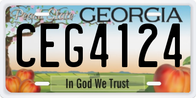 GA license plate CEG4124