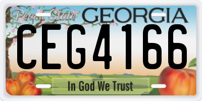 GA license plate CEG4166