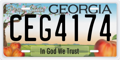 GA license plate CEG4174