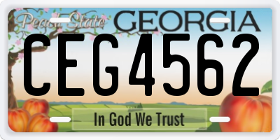 GA license plate CEG4562