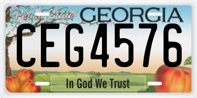 GA license plate CEG4576