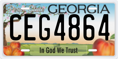 GA license plate CEG4864