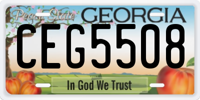 GA license plate CEG5508