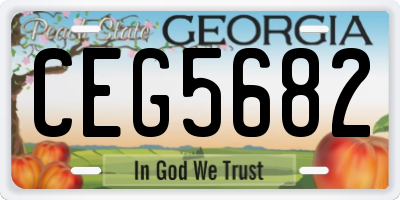 GA license plate CEG5682