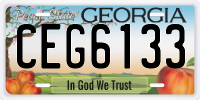 GA license plate CEG6133