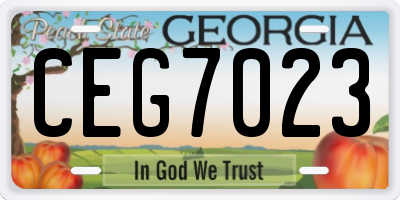 GA license plate CEG7023
