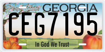 GA license plate CEG7195