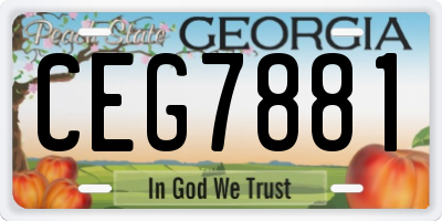 GA license plate CEG7881