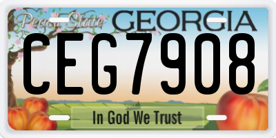GA license plate CEG7908