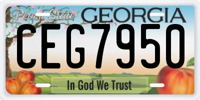 GA license plate CEG7950