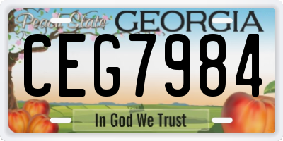 GA license plate CEG7984